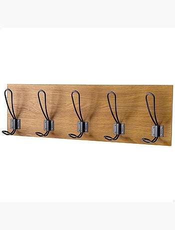 Max home cabide de parede de madeira com 5 ganchos, 47 x 7 x 15 cm