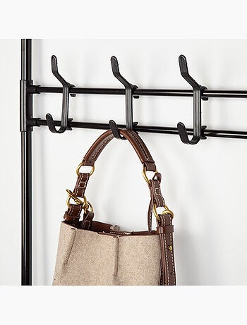 Max home cabideiro de pé 60x25x173 cm de plástico com 8 cabides e 5 prateleiras