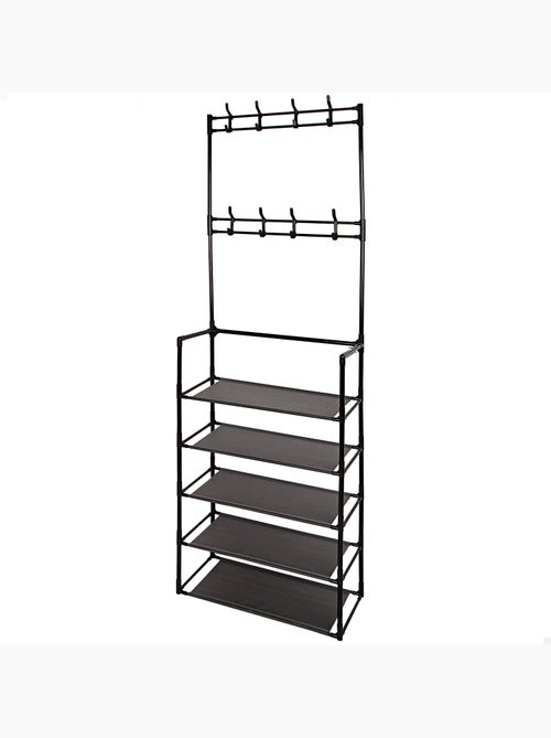 Max home cabideiro de pé  60x25x173 cm de plástico com 8 cabides e 5 prateleiras - Kiabi