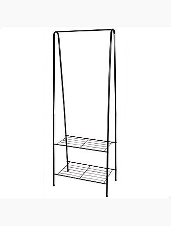 Max home cabideiro fixo de metal 60x35x151 cm com duas prateleiras de arame