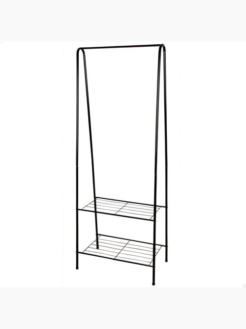 Max home cabideiro fixo de metal 60x35x151 cm com duas prateleiras de arame - Kiabi
