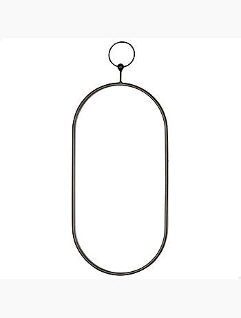 Max home espelho de parede oval 25x50 cm com moldura e ganchos metálicos