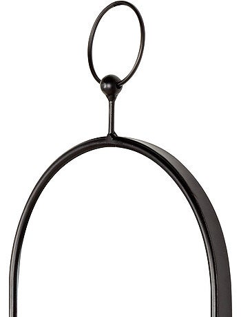 Max home espelho de parede oval 25x50 cm com moldura e ganchos metálicos