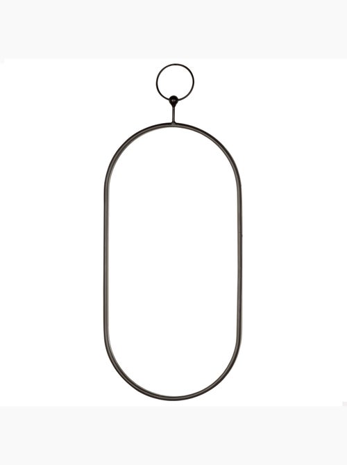 Max home espelho de parede oval 25x50 cm com moldura e ganchos metálicos - Kiabi