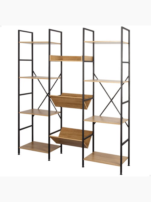 Max home estante de madeira e aço 11 prateleiras 125x27x150 cm - Kiabi