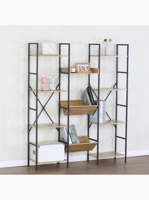 Max home estante de madeira e aço 11 prateleiras 125x27x150 cm - Kiabi