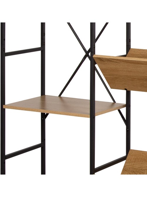 Max home estante de madeira e aço 11 prateleiras 125x27x150 cm - Kiabi