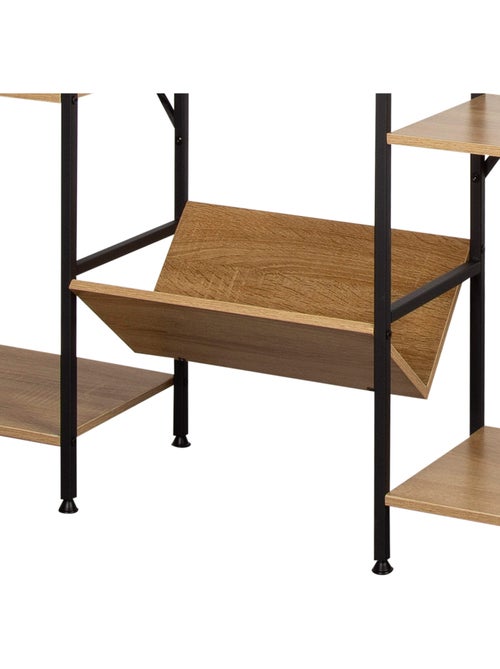 Max home estante de madeira e aço 11 prateleiras 125x27x150 cm - Kiabi