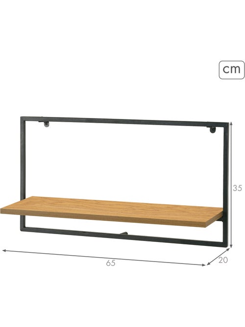 Max home estante de parede em madeira 1 prateleira 65x20x35 cm - Kiabi