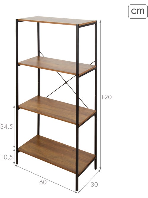 Max home estante fixa de madeira 4 prateleiras 60x30x120 cm - Kiabi