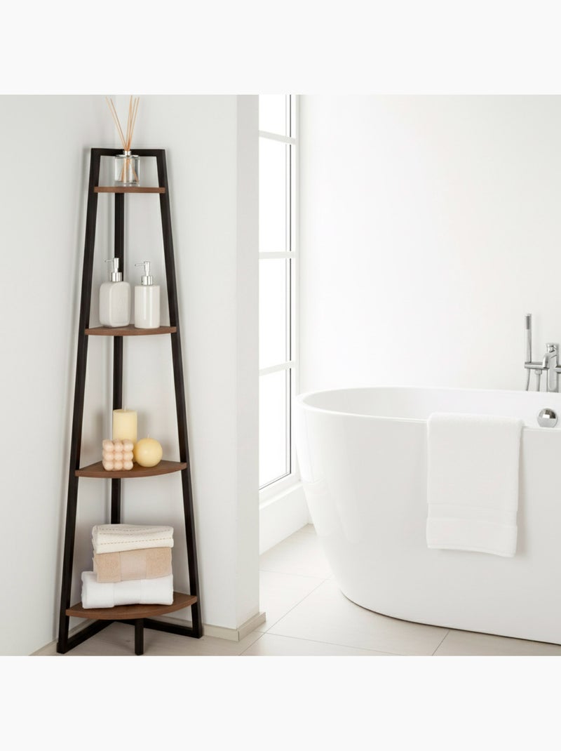 Max home estante fixa de madeira de canto com escada 4 prateleiras 30x30x135 cm Madeira natural - Kiabi
