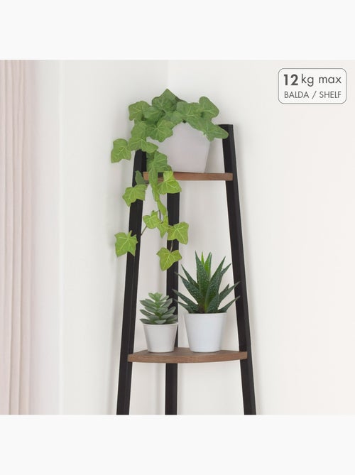 Max home estante fixa de madeira de canto com escada 4 prateleiras 30x30x135 cm - Kiabi