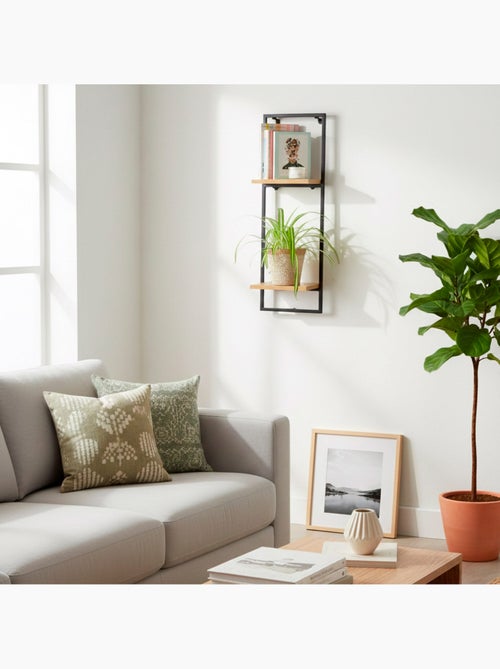 Max home estantes de parede em madeira 2 prateleiras 25x20x75 cm - Kiabi