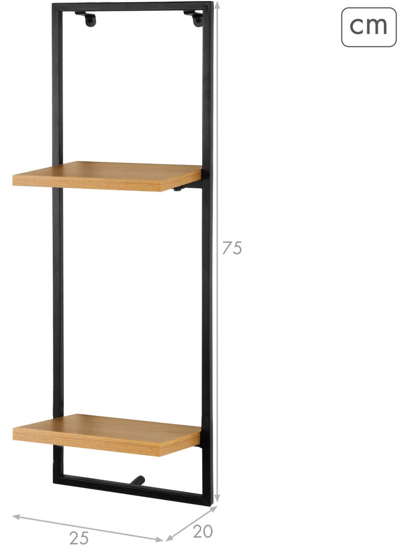 Max home estantes de parede em madeira 2 prateleiras 25x20x75 cm Madeira natural - Kiabi