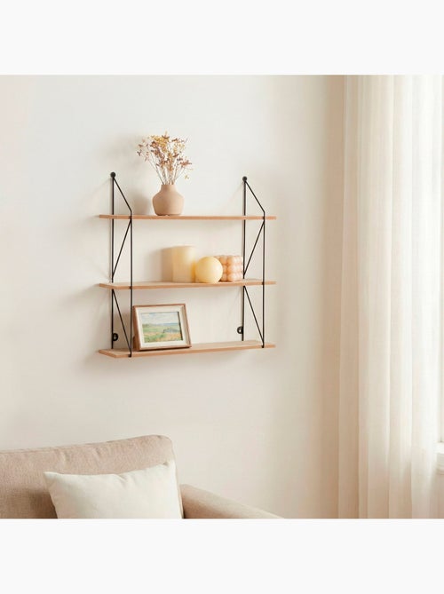 Max home estantes de parede em madeira 3 prateleiras 50x12x49 cm - Kiabi