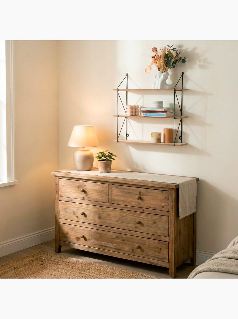 Max home estantes de parede em madeira 3 prateleiras 50x12x49 cm Madeira natural - Kiabi