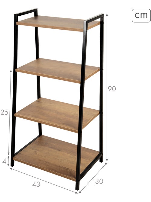 Max home estantes fixas de madeira em escada 4 prateleiras 43x30x90 cm - Kiabi