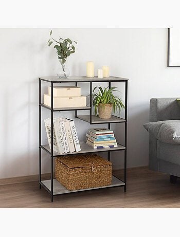 Max home estantes metálicas fixas assimétricas 5 prateleiras 75x30x100 cm