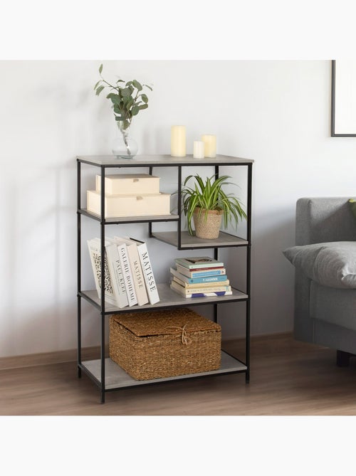 Max home estantes metálicas fixas assimétricas 5 prateleiras 75x30x100 cm - Kiabi
