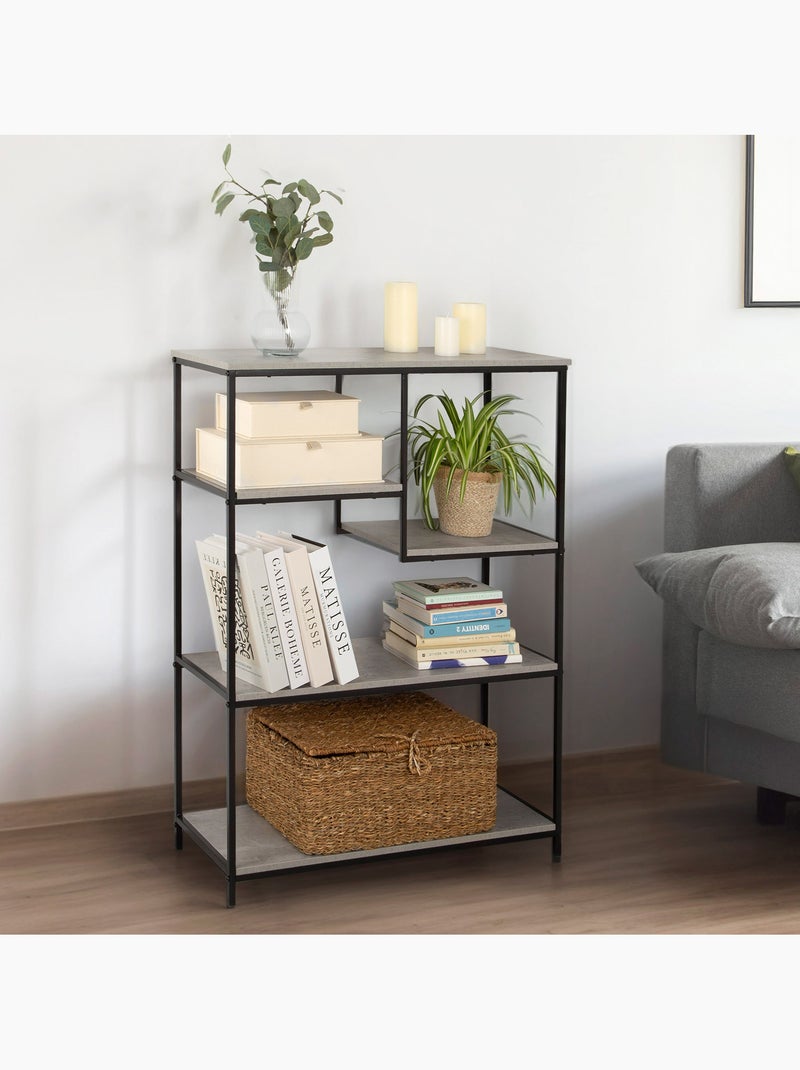 Max home estantes metálicas fixas assimétricas 5 prateleiras 75x30x100 cm Madeira natural - Kiabi