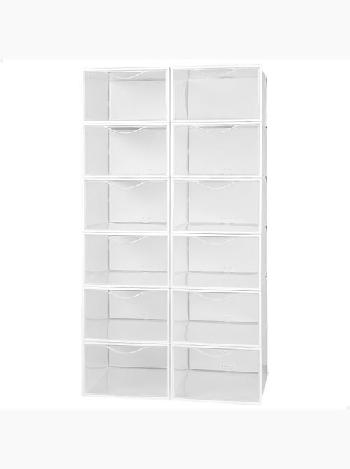 Max home pack 12 caixas de sapatos transparentes, empilháveis e anti-pontas t.44 - Kiabi