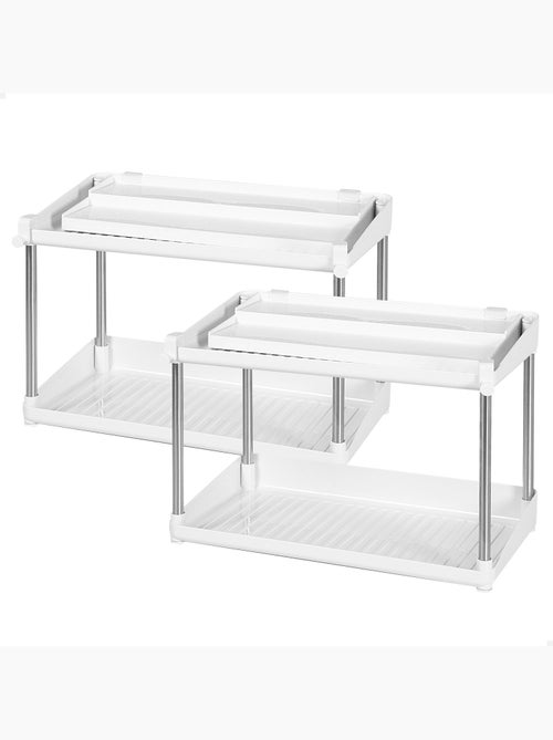 Max home pack 2 prateleiras para especiarias de altura dupla com tabuleiro extraível - Kiabi