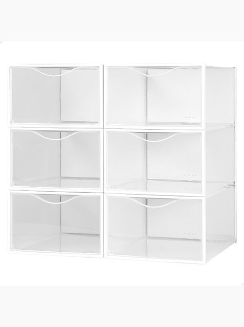Max home pack 6 caixas de sapatos transparentes, empilháveis e anti-pontas t.44 - Kiabi