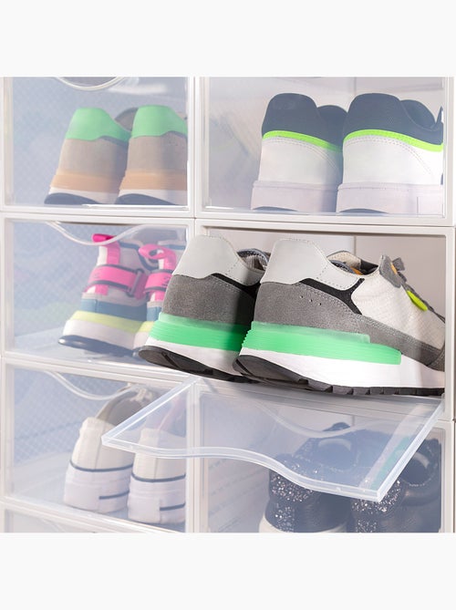 Max home pack 6 caixas de sapatos transparentes, empilháveis e anti-pontas t.44 - Kiabi
