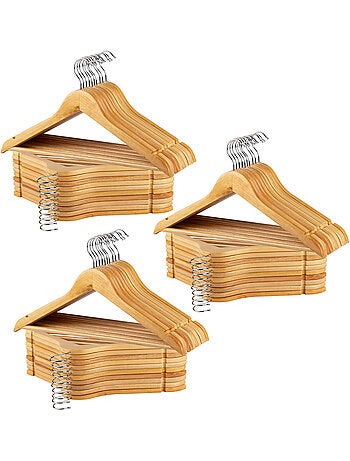Max home pack 60 cabides de madeira cor natural