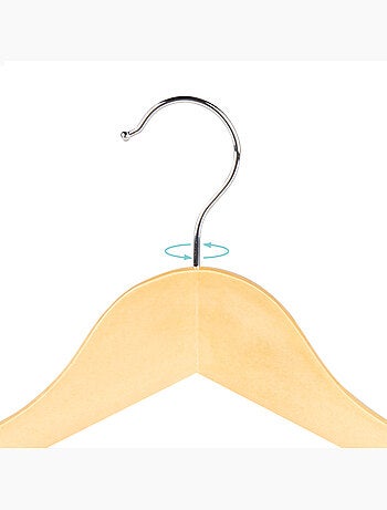 Max home pack 60 cabides de madeira cor natural