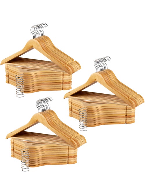 Max home pack 60 cabides de madeira cor natural - Kiabi