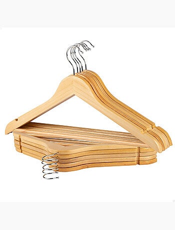Max home pack de 10 cabides de madeira cor natural