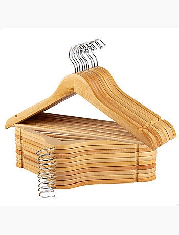 Max home pack de 20 cabides de madeira cor natural