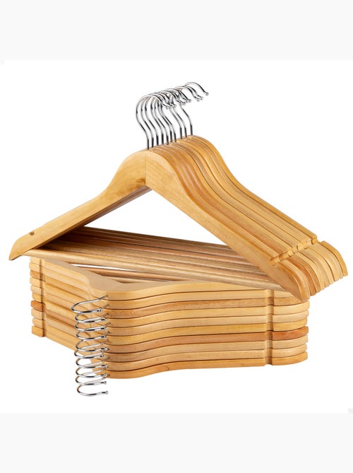 Max home pack de 20 cabides de madeira cor natural - Kiabi