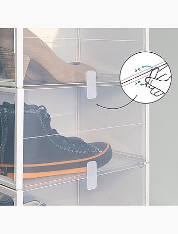 Max home pacote com 6 caixas de sapatos transparentes, empilháveis e anti-inclinação ap. Frente t.46