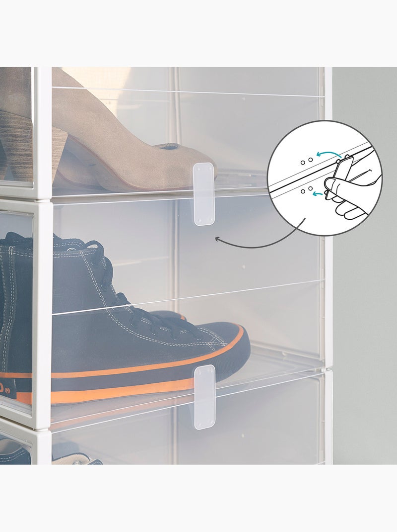 Max home pacote com 6 caixas de sapatos transparentes, empilháveis e anti-inclinação ap. Frente t.46 Branco - Kiabi