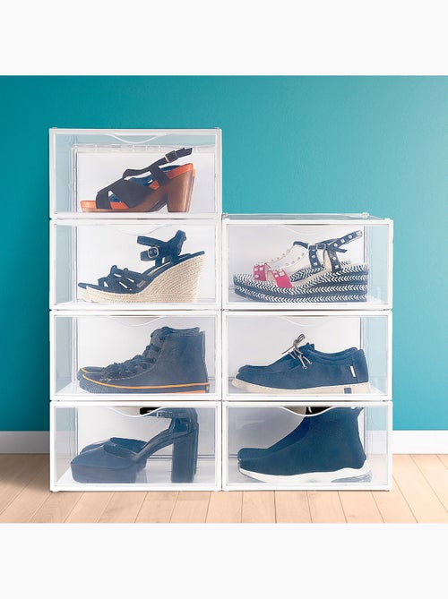 Max home pacote com 6 caixas de sapatos transparentes, empilháveis e anti-inclinação ap. Lado t.46 - Kiabi