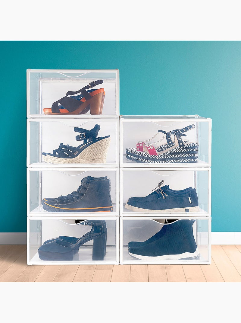 Max home pacote com 6 caixas de sapatos transparentes, empilháveis e anti-inclinação ap. Lado t.46 Branco - Kiabi