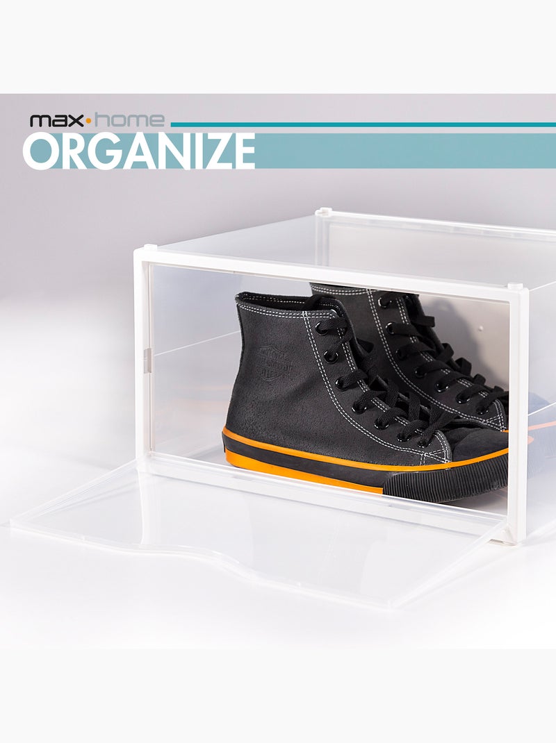Max home pacote com 6 caixas de sapatos transparentes, empilháveis e anti-inclinação ap. Lado t.46 Branco - Kiabi