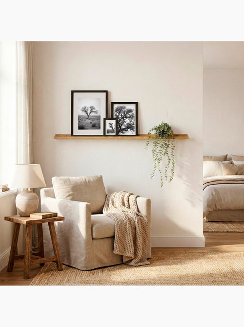 Max home prateleira de parede em madeira com rebordo 120x10x4 cm - Kiabi