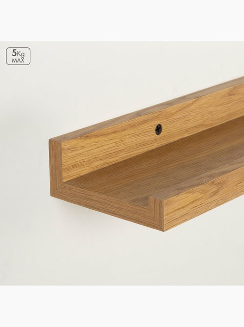 Max home prateleira de parede em madeira com rebordo 120x10x4 cm - Kiabi