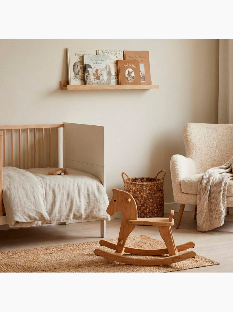 Max home prateleira de parede em madeira com rebordo 80x10x4 cm Madeira natural - Kiabi