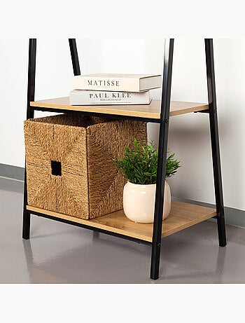 Max home roupa burro madeira e aço 2 prateleiras 64x40x150 cm
