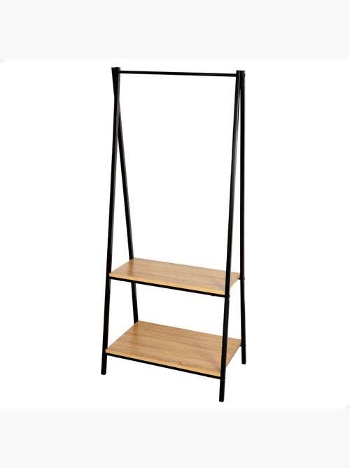 Max home roupa burro madeira e aço 2 prateleiras 64x40x150 cm - Kiabi