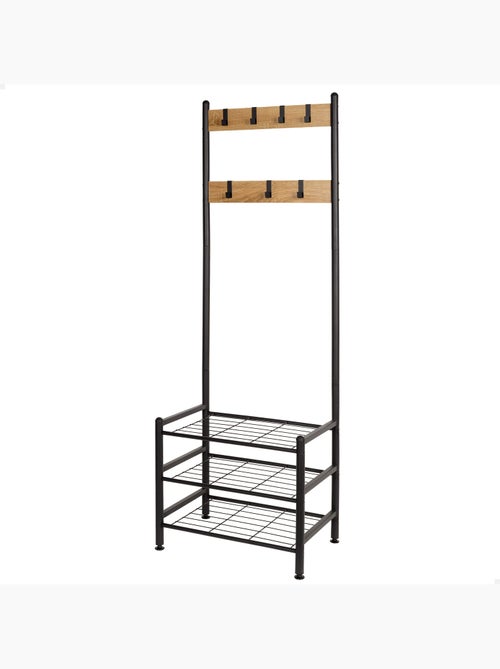 Max home sapateira de entrada em madeira e aço 3 prateleiras metálicas 60x40x175 cm - Kiabi
