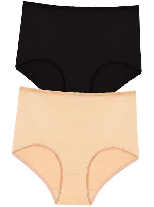 Maxi cueca slip de cintura subida 2 peças penti - Kiabi Maxi cueca slip de cintura subida 2 peças penti - Kiabi
