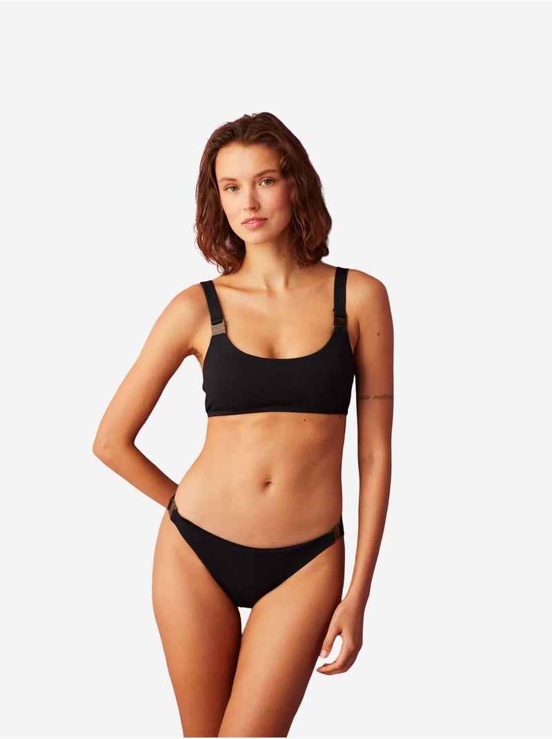 Maya top de biquíni com alças e detalhe de acessório penti Preto - Kiabi