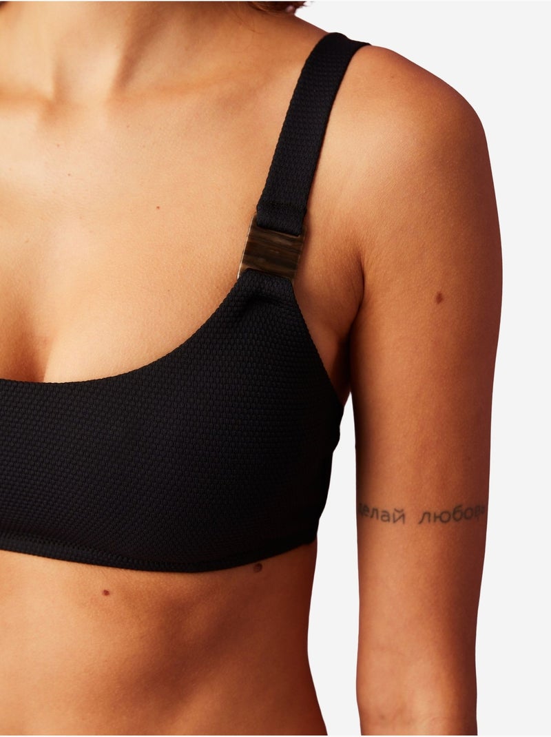 Maya top de biquíni com alças e detalhe de acessório penti Preto - Kiabi
