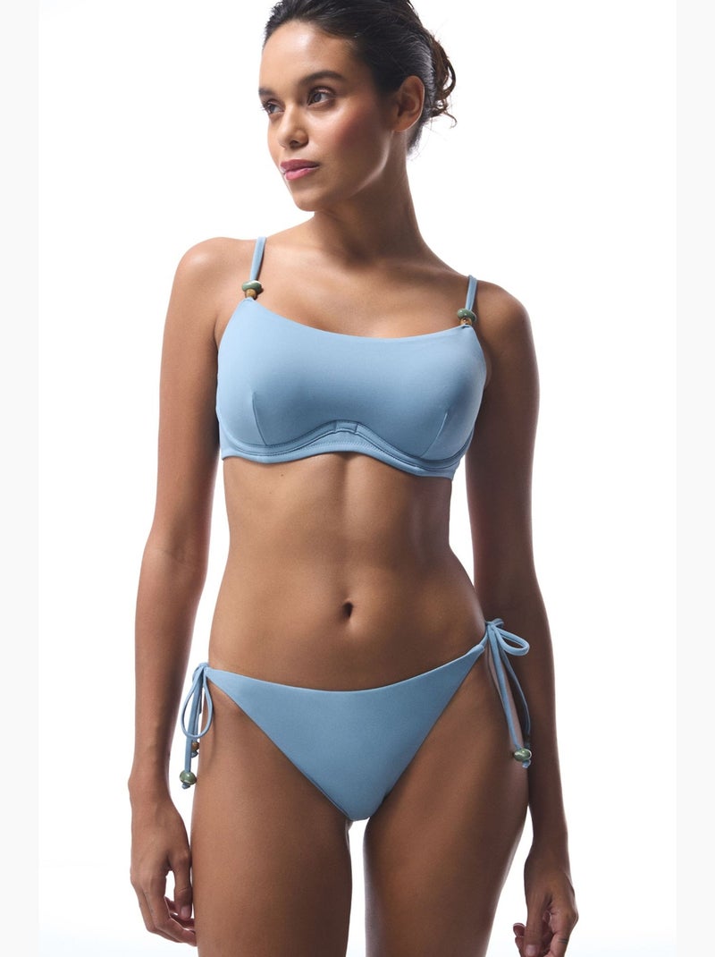 Maya top de biquíni com contas penti Azul-céu - Kiabi