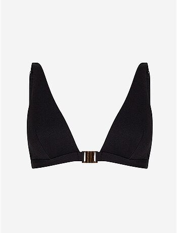 Maya top de biquíni com decote em v profundo e detalhe de acessório penti